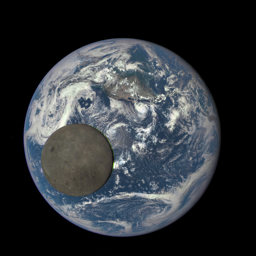 NASA Camera Shows Moon Crossing Face of Earth